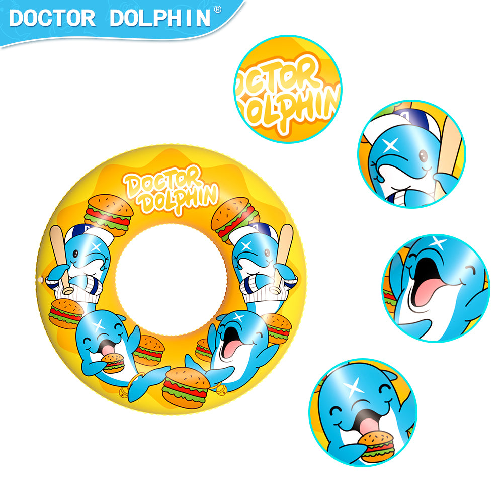 Doctor Dolphin Inflatable Swim Ring 60 cm for 4+ Years – Featuring Fun Designs With Dolphin