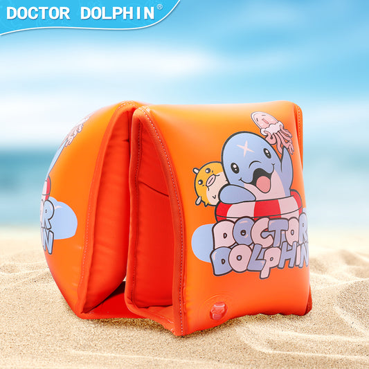 Doctor Dolphin Pool Arm Bands for Ages 3-6 – Bright and Durable Orange Floaties