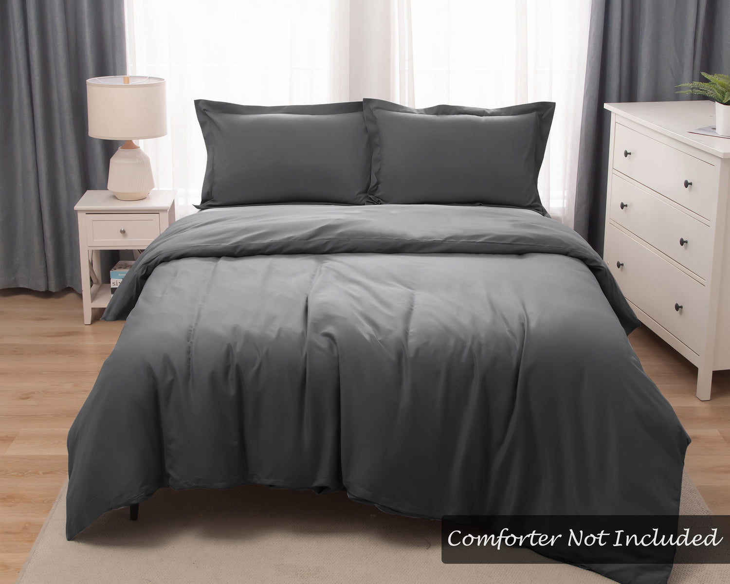 Panax Bedding Premium Microfiber Duvet Cover Set – Multi-Size, Soft, Durable & Easy Care (Dark Grey)