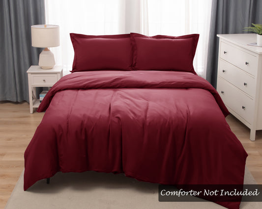 Panax Bedding Premium Microfiber Duvet Cover Set – Multi-Size, Soft, Durable & Easy Care (Burgandy)