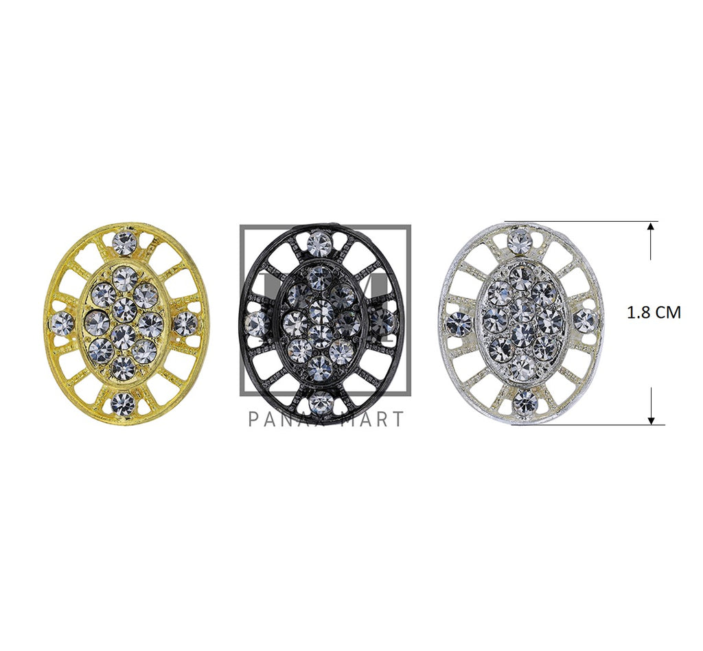 Oval Shape Crystal Buttons - Panax Mart