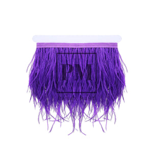 Purple Ostrich Feather Fringe Trim Ribbon