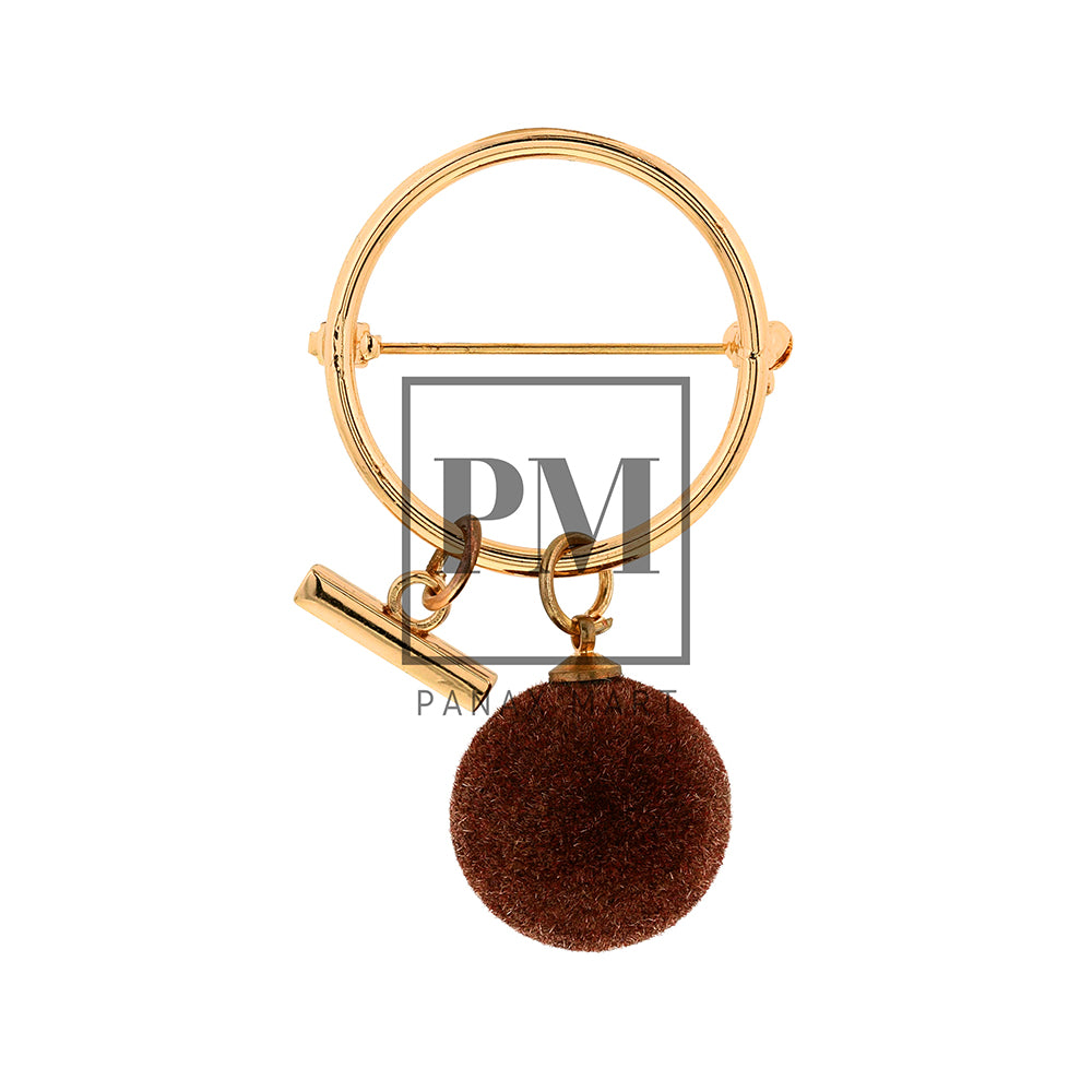 Brown Ball Pendant Brooch - Panax Mart