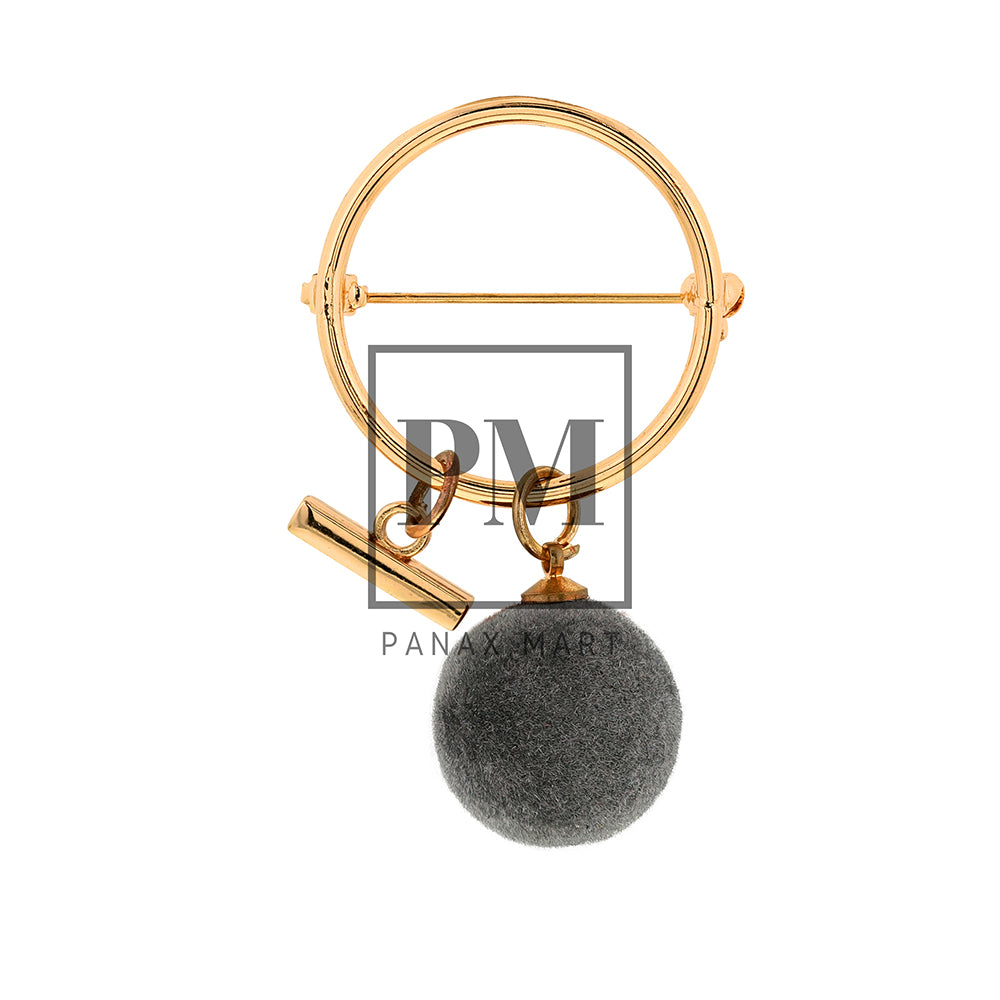 Grey Ball Pendant Brooch - Panax Mart