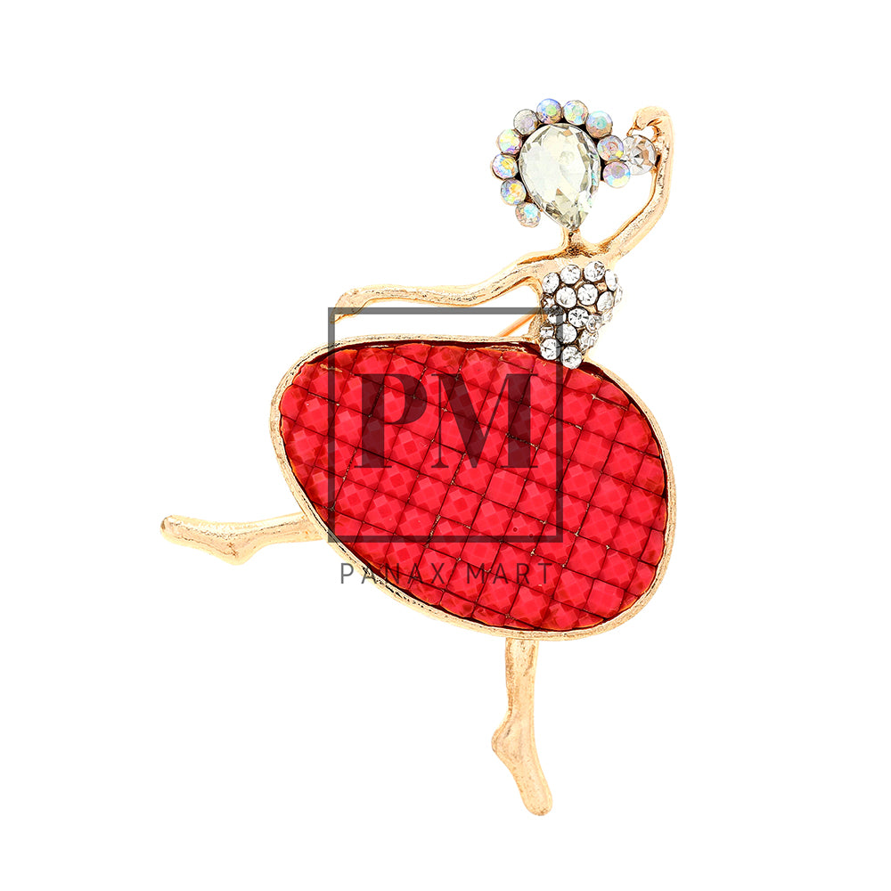 Women/Girls Ballet Dancer Ballerina Brooch - Panax Mart