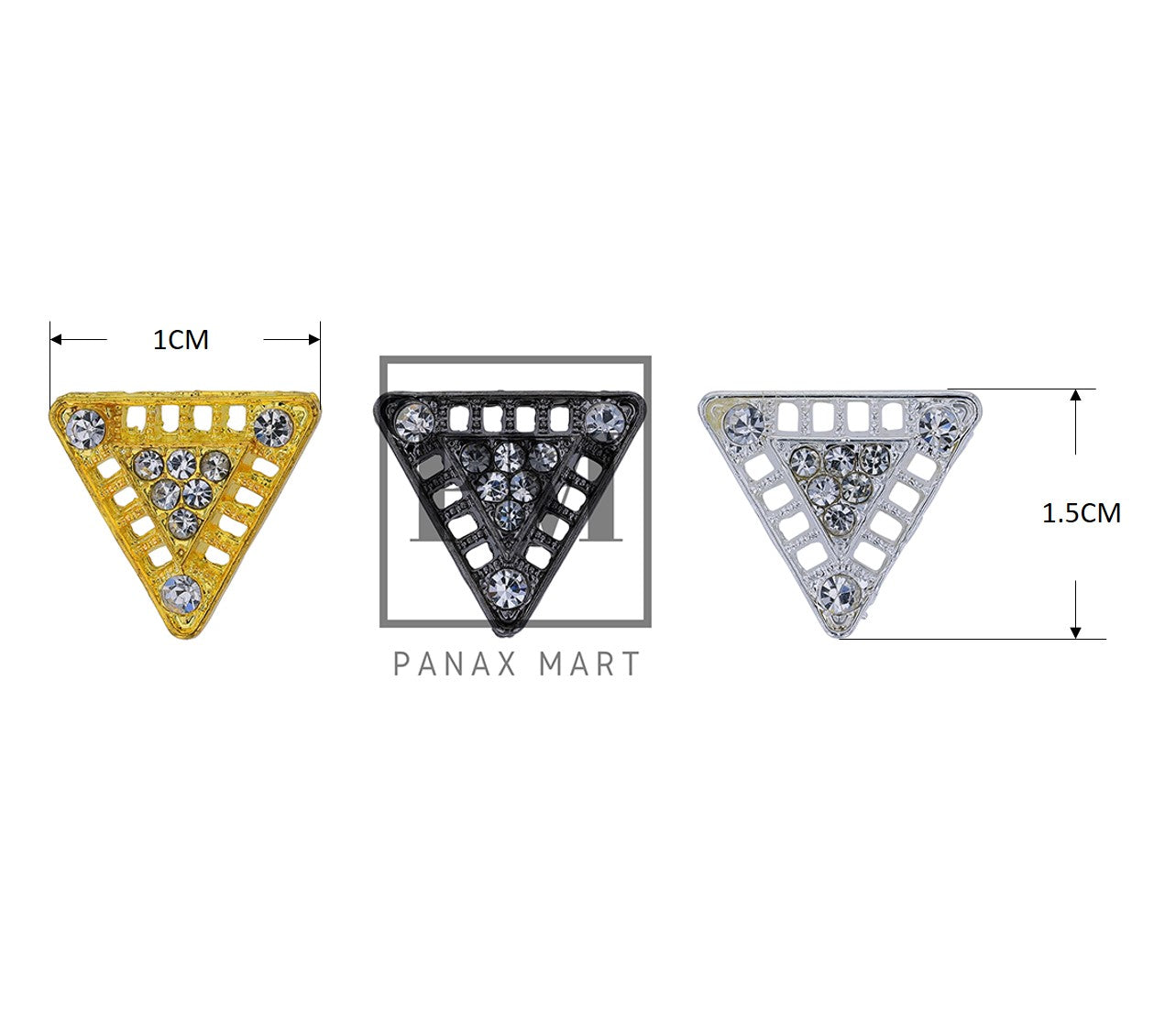 Triangular Shape Crystal Buttons - Panax Mart