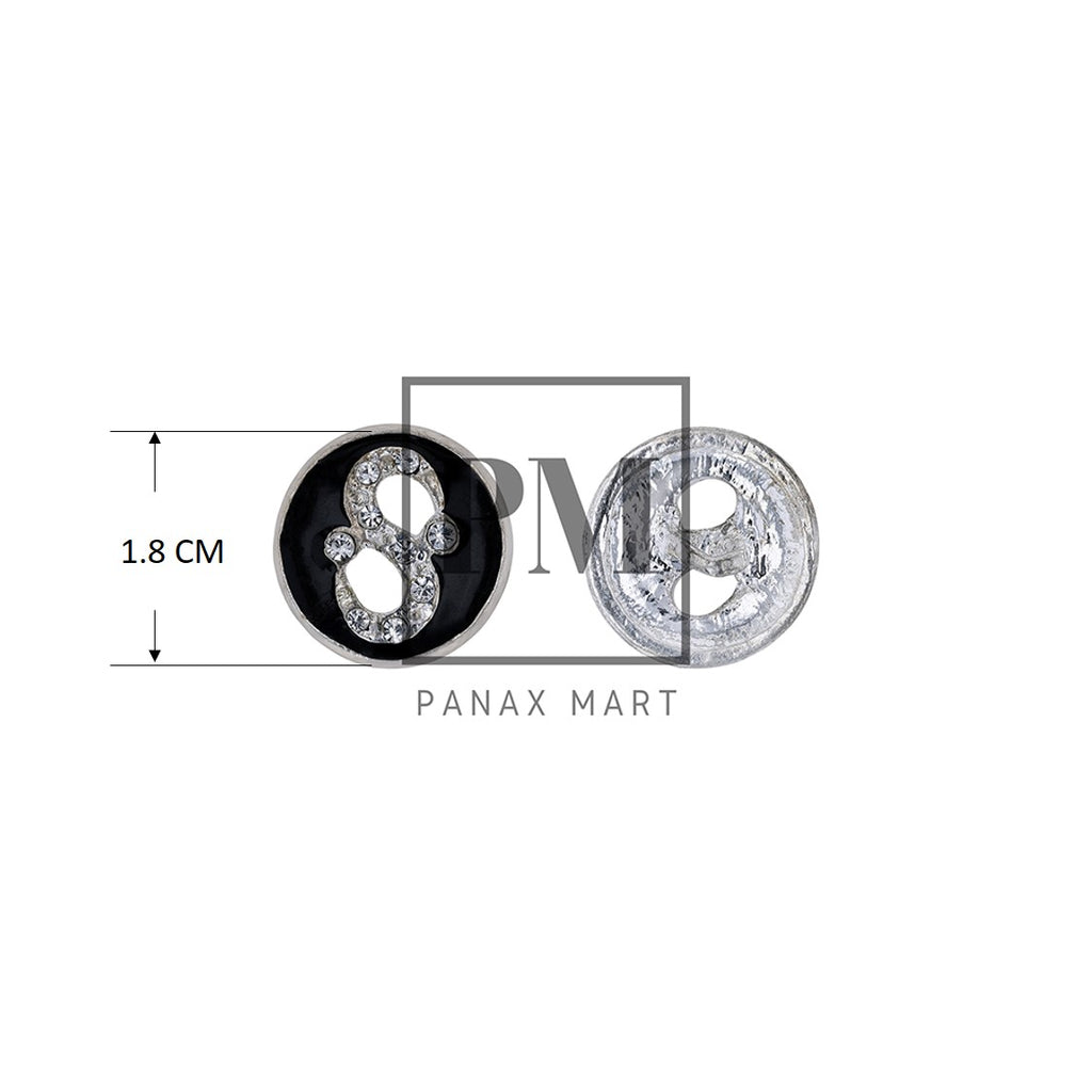 Round Crystal Button with Infinity Design in the Center - Panax Mart