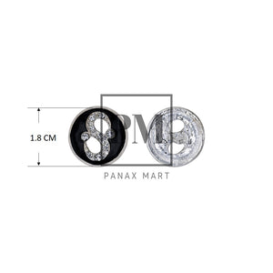 Round Crystal Button with Infinity Design in the Center - Panax Mart