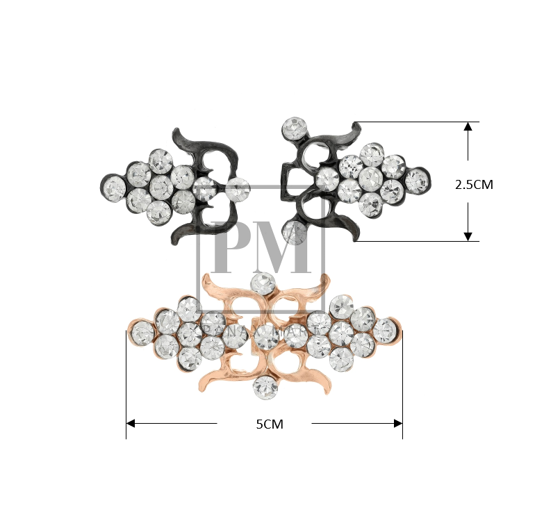 Metal Hook & Eye Fastener/Clasp with Crystal - Panax Mart