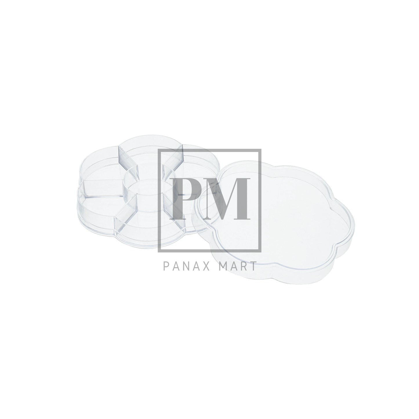 6 Compartment Flower Shaped Clear Plastic Organizer DC-10 - Panax Mart